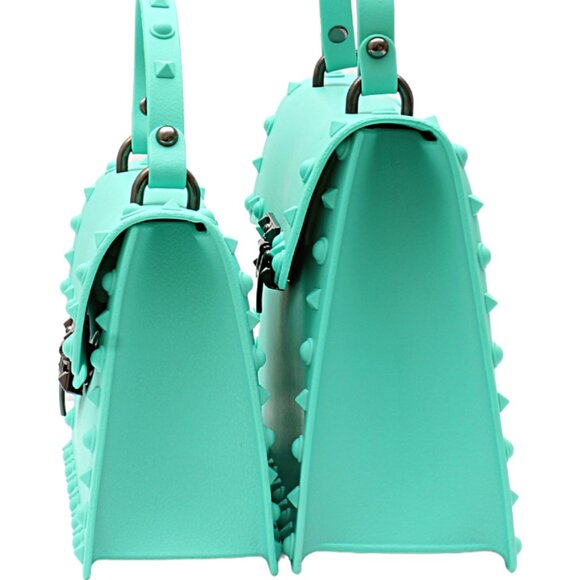 DASTI Studded Jelly Crossbody Bag Mint Green – Mini & Medium Sizes - Picture 10 of 11